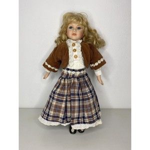 Wimbledon Collection Porcelain Doll Blonde Dress Blue Eyes BAMBI